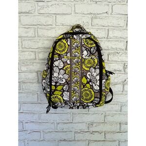 Vera Bradley Backpack DIaperbag Quilted Floral Citron Print Traveler